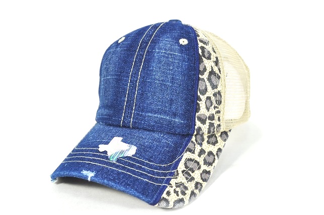 056-PIGMENT B.DENIM SIDE LEOPARD BEIGE/BEIGE MESH